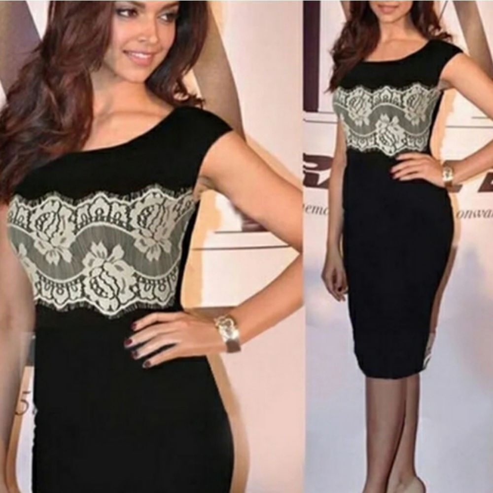 BRAND NEW PHASE SEVEN LACE PATCHWORK BODYCON SHEATH DRESS